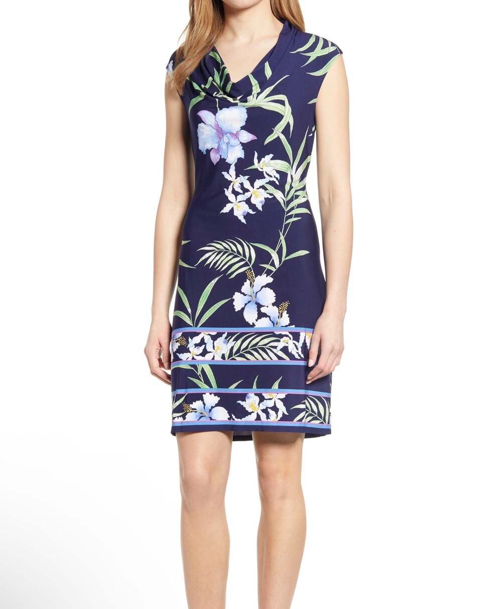 NWT Tommy Bahama Acqua Dei Fiore Short Dress Island Navy Size XS